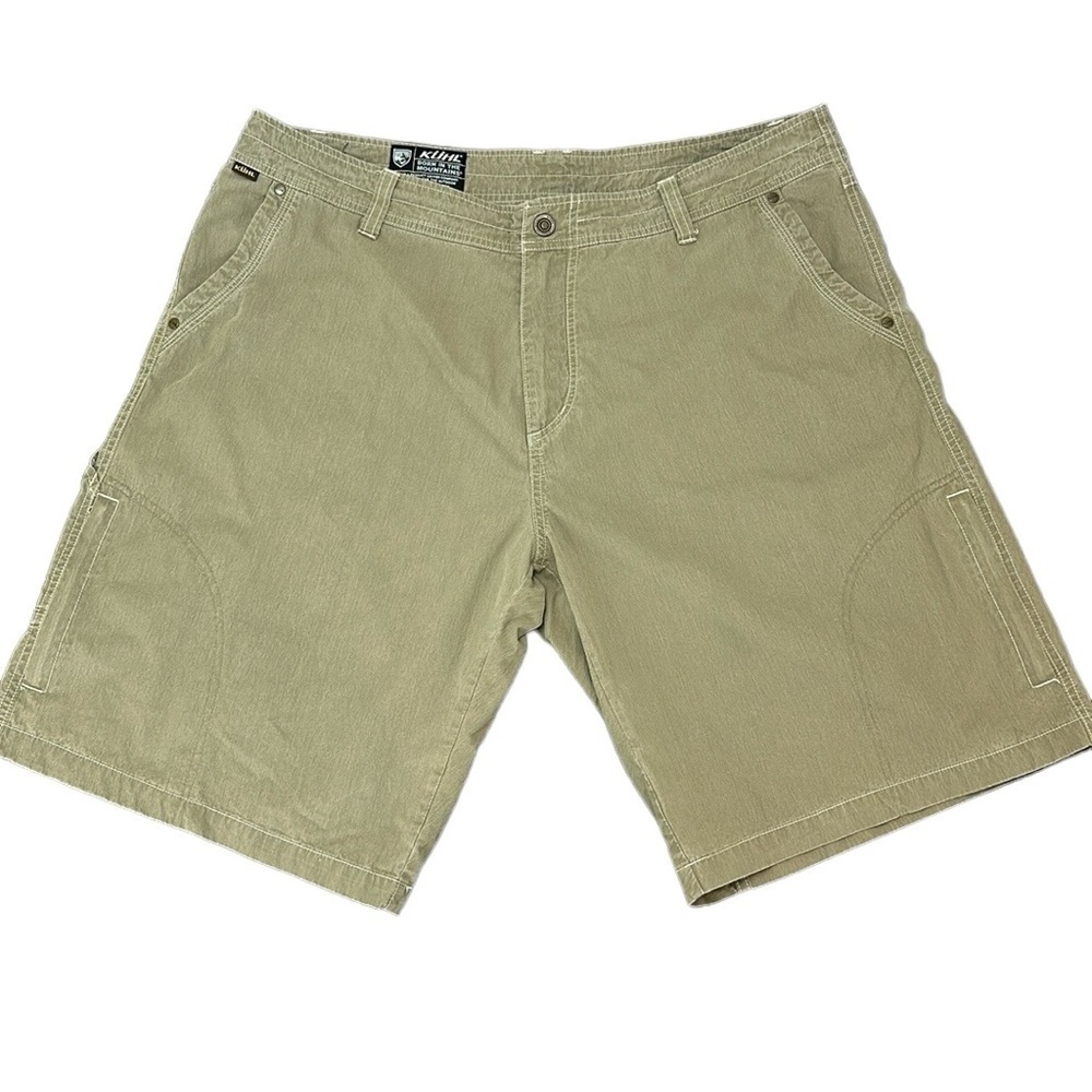 Kuhl Ramblr Green Cargo Shorts Sz 40 Outdoor Hiking Zip Pockets Utility … - Picture 1 of 14